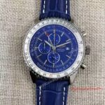 Top Quality Knockoff Breitling Navitimer GMT Watch Blue Leather Chronograph